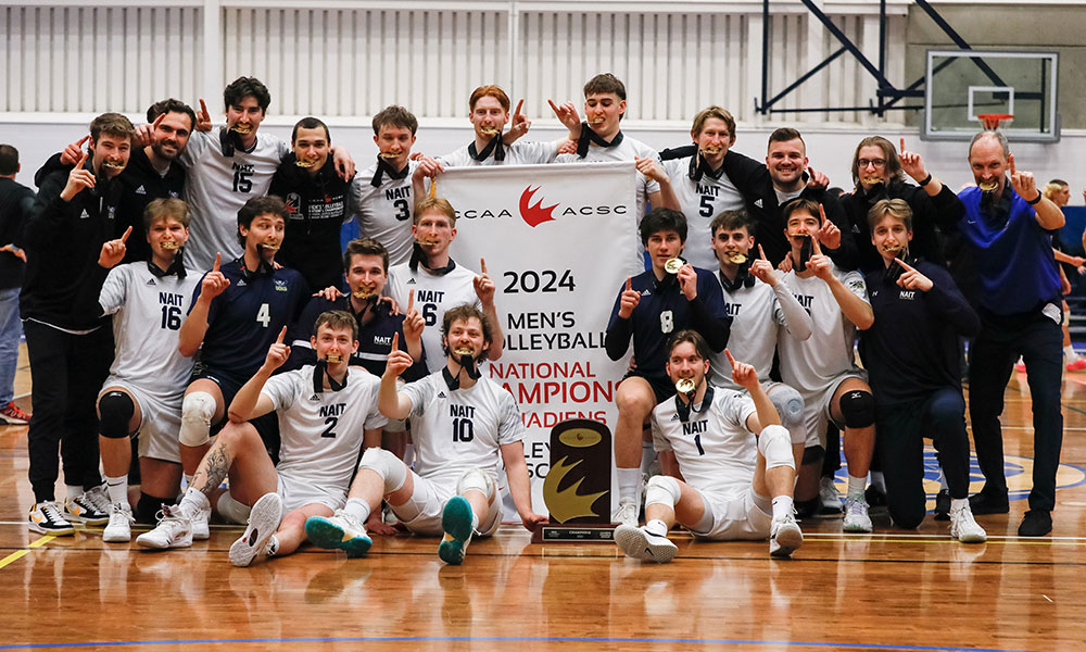 nait ooks men's volleyball team 2023-24 acac and ccaa champions