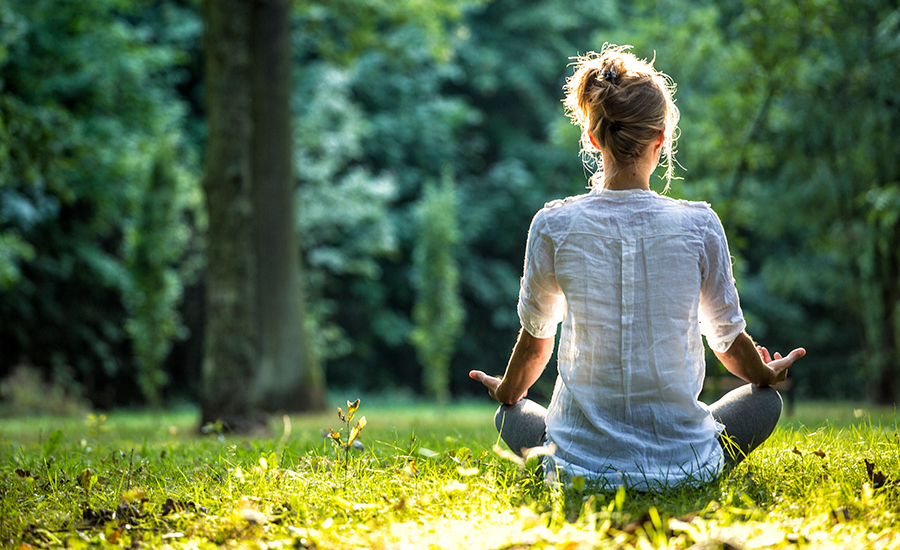meditation outdoors on grass