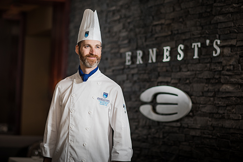 Michael Hassall, executive chef at ernest's, NAIT's fine dining restaurant