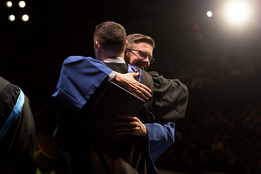 hugging it out at convocation