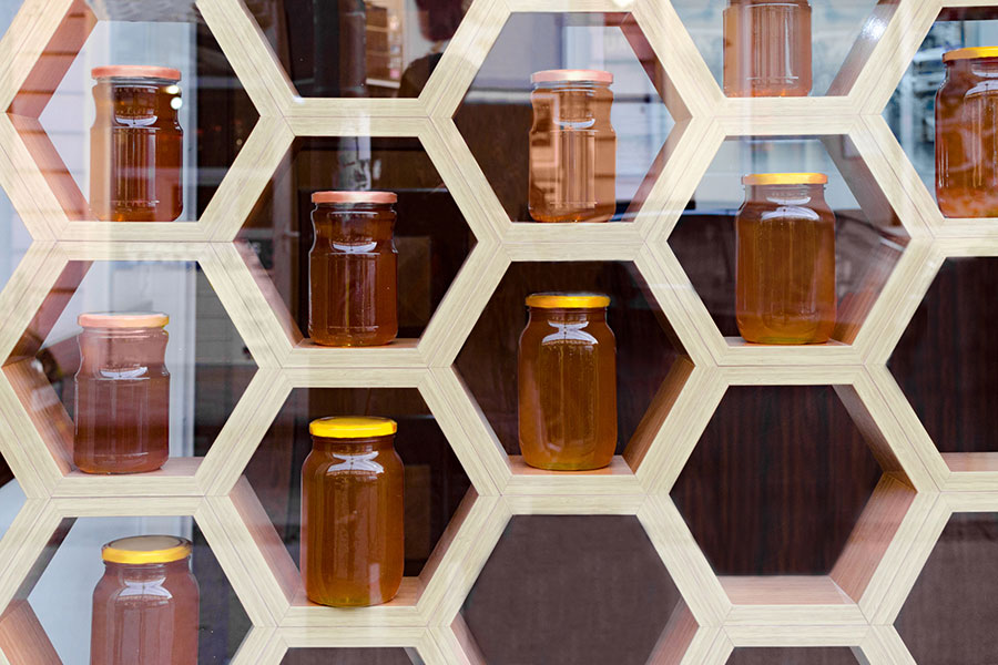 honey for sale in a shop