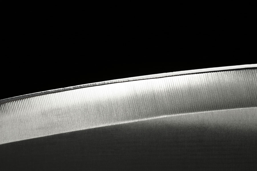 close up of knife blade