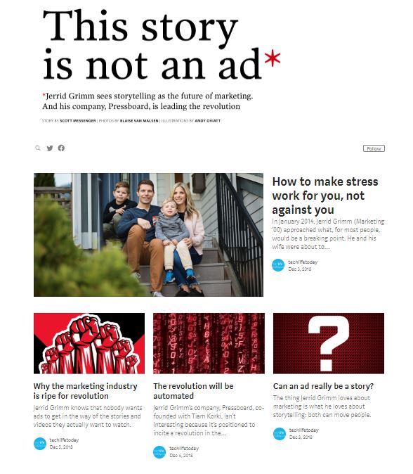 Pressboard media story from techlife magazine