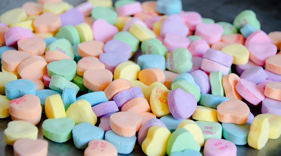 valentine's day heart-shaped candies