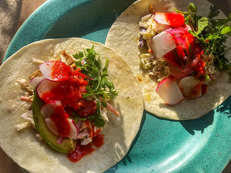 tacos with lacto-fermented hot sauce