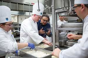 Vikram Vij shares his passion with students in the NAIT kitchens.